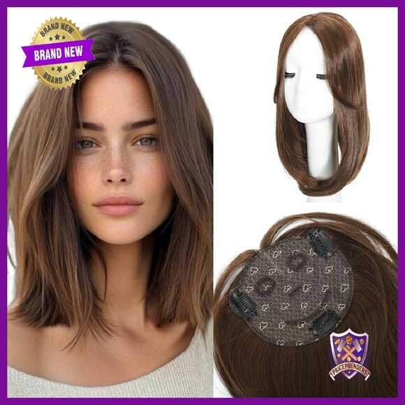 Accessories - 15 Inch Synthetic Hair Topper with Bangs for Thinning Hair Coverage